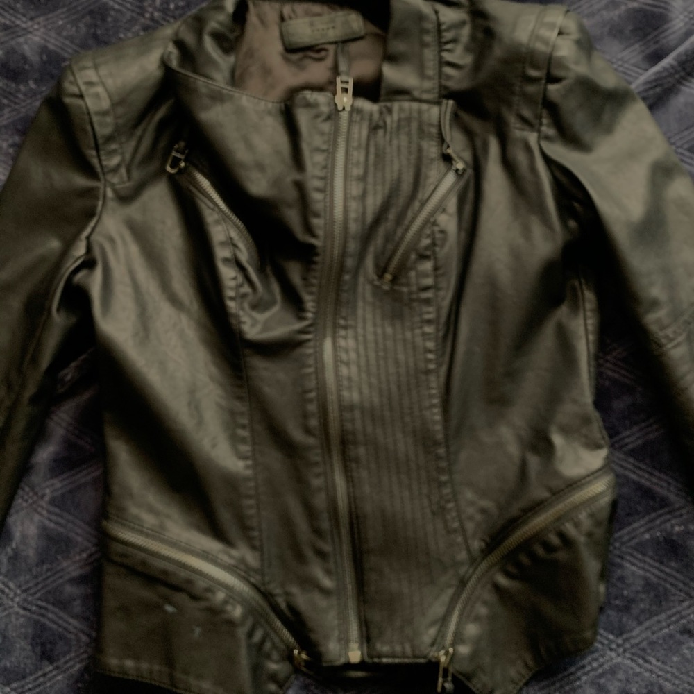 Black leather jacket